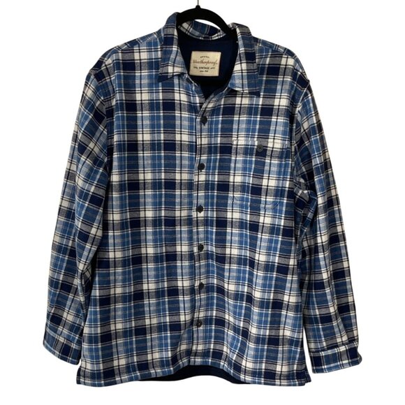 Weatherproof Men's Jacket Flannel Shacket Blue Plaid XL Extra Large - Picture 1 of 6